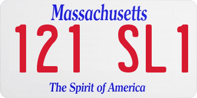 MA license plate 121SL1