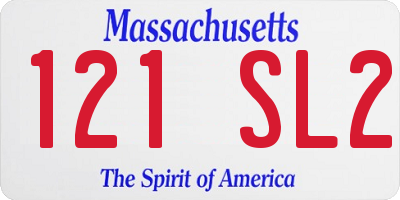 MA license plate 121SL2