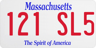 MA license plate 121SL5