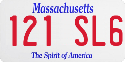 MA license plate 121SL6