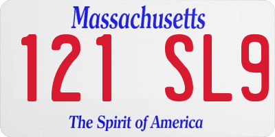 MA license plate 121SL9