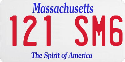 MA license plate 121SM6
