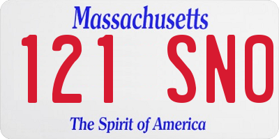 MA license plate 121SN0