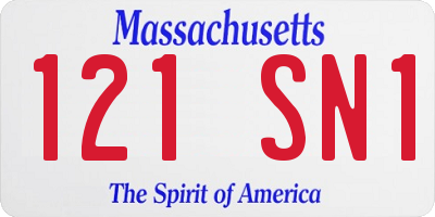 MA license plate 121SN1