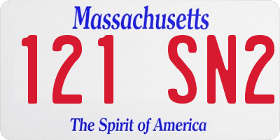 MA license plate 121SN2