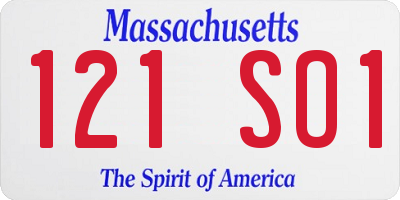 MA license plate 121SO1
