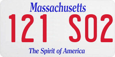 MA license plate 121SO2