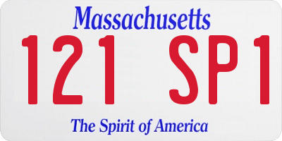 MA license plate 121SP1