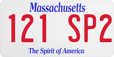 MA license plate 121SP2