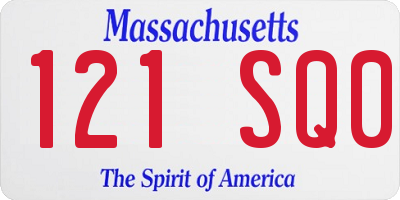 MA license plate 121SQ0