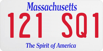 MA license plate 121SQ1