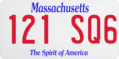 MA license plate 121SQ6