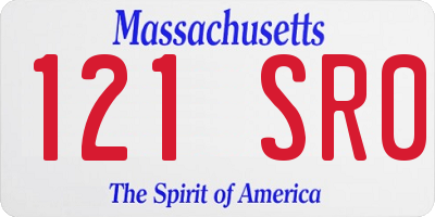 MA license plate 121SR0