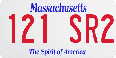 MA license plate 121SR2