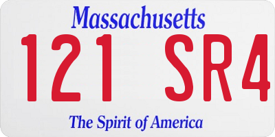 MA license plate 121SR4