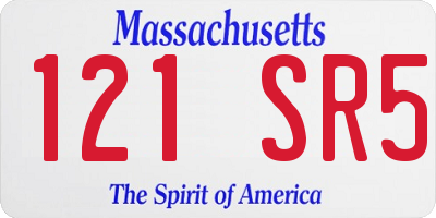 MA license plate 121SR5