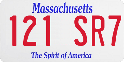 MA license plate 121SR7