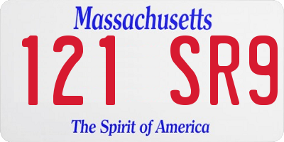 MA license plate 121SR9