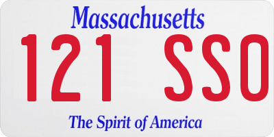 MA license plate 121SS0