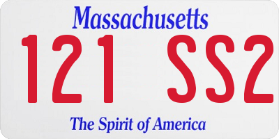 MA license plate 121SS2