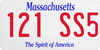 MA license plate 121SS5