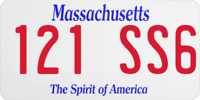 MA license plate 121SS6