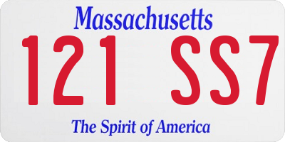 MA license plate 121SS7
