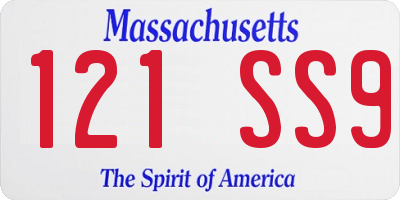 MA license plate 121SS9