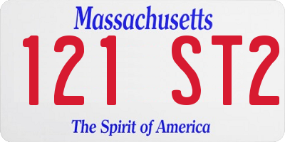 MA license plate 121ST2