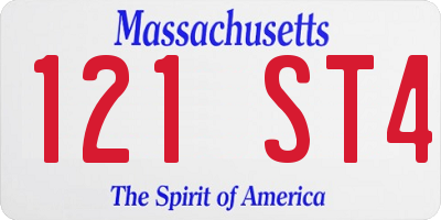 MA license plate 121ST4