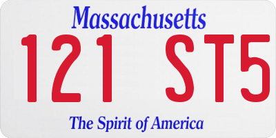 MA license plate 121ST5