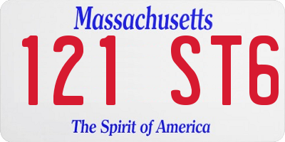 MA license plate 121ST6