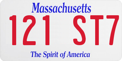 MA license plate 121ST7