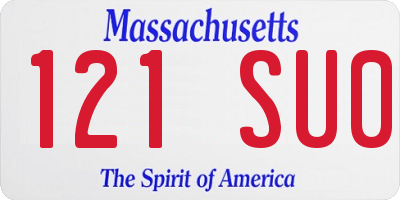 MA license plate 121SU0