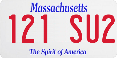 MA license plate 121SU2