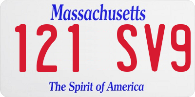 MA license plate 121SV9