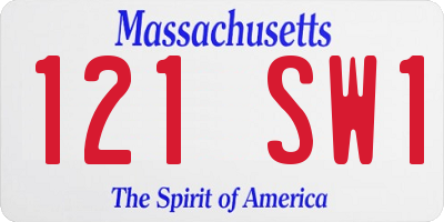 MA license plate 121SW1