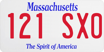MA license plate 121SX0