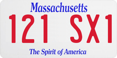 MA license plate 121SX1