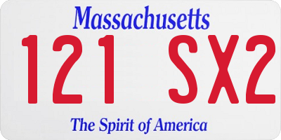 MA license plate 121SX2