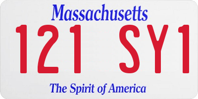 MA license plate 121SY1