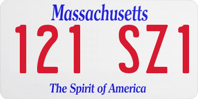MA license plate 121SZ1