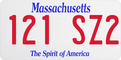 MA license plate 121SZ2