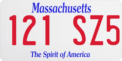 MA license plate 121SZ5