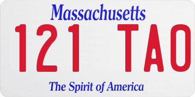MA license plate 121TA0