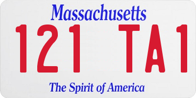 MA license plate 121TA1