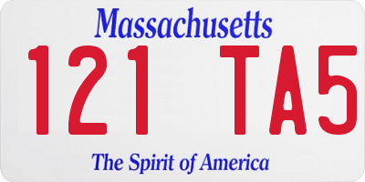 MA license plate 121TA5