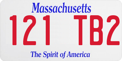 MA license plate 121TB2
