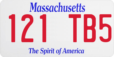MA license plate 121TB5