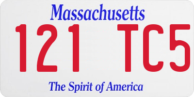 MA license plate 121TC5